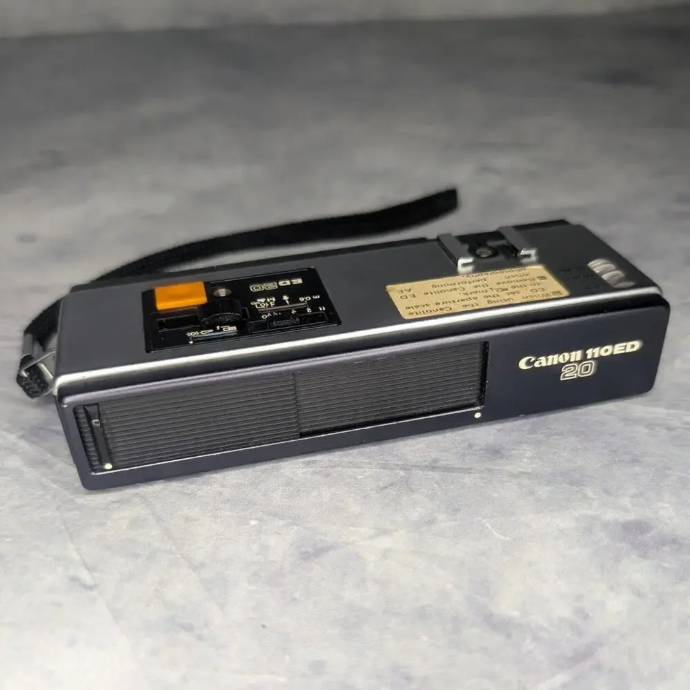 Vintage 1970's Canon 110ED 20 Compact Film Point & Shoot Camera w/ Original Case